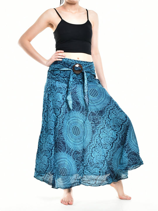 Bohotusk Blue Night Glow Long Skirt With Coconut Buckle (& Strapless Dress) S/M Only