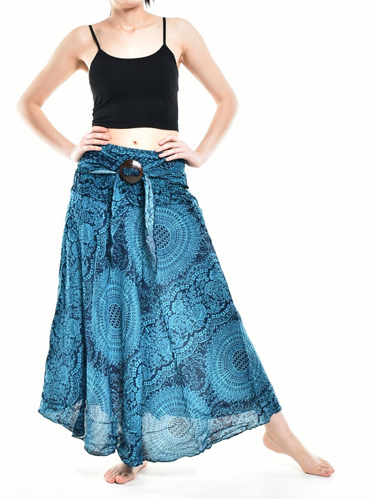 Bohotusk Blue Night Glow Long Skirt With Coconut Buckle (& Strapless Dress) S/M Only