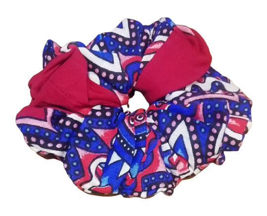 Red Thai Flower Hair Scrunchie Ties