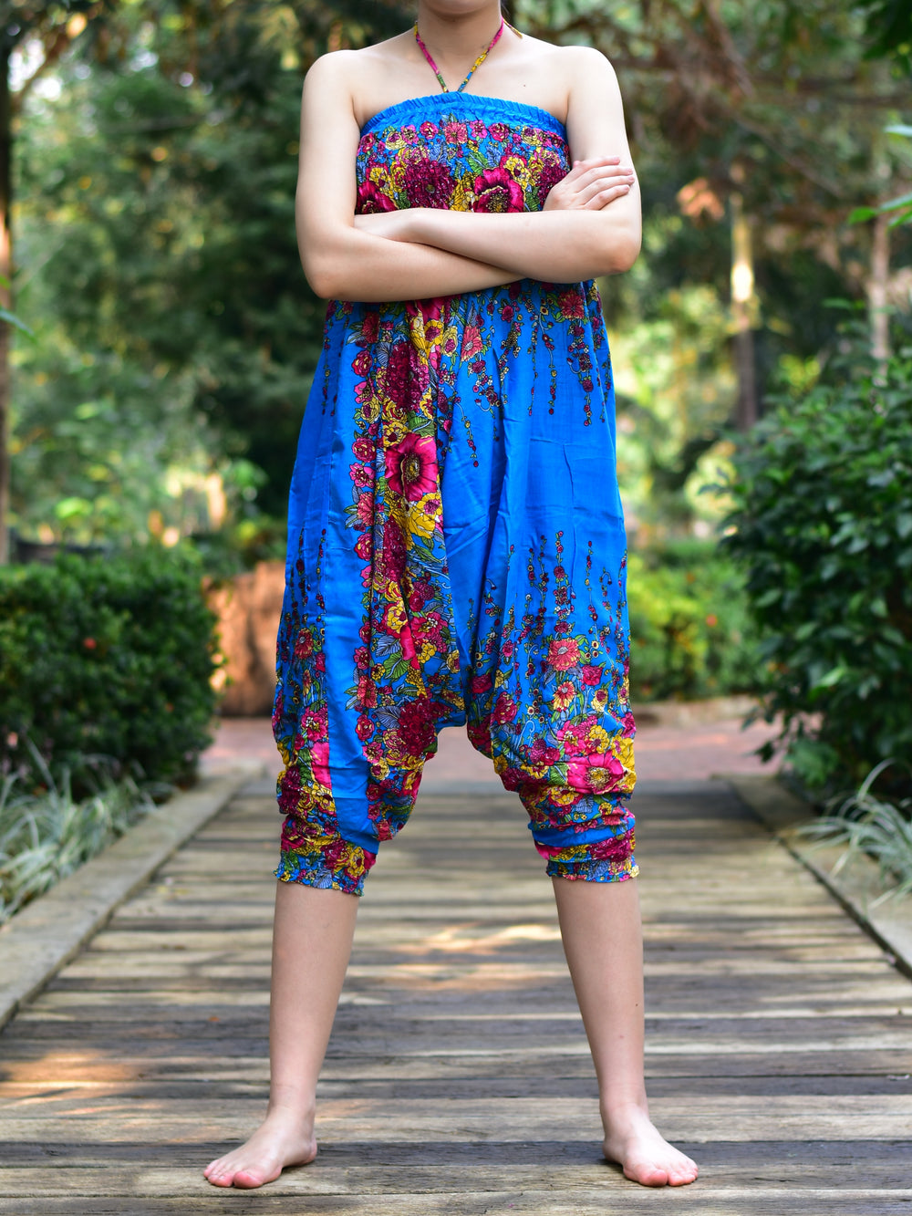 Bohotusk Light Blue Floral Jumpsuit S/M to LXL